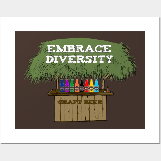 Craft Beer Lovers Embrace Diversity Wall Art by outrigger